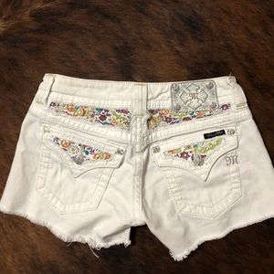 White Jean shorts